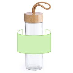 Vaso ecológico de cristal con tapa de bambú 420 ml | Alrededor del bidón | 125 x 100