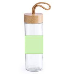 Vaso ecológico de cristal con tapa de bambú 420 ml | En el frente | 70 x 70