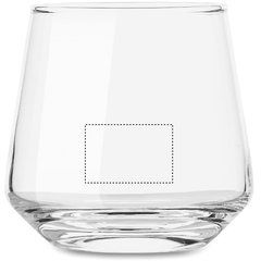 Vaso para licores con posavasos madera | Frontal | 30 x 20