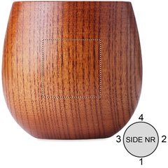 Vaso de Madera Roble 250ml | Lado 2 | 35 x 35