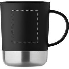 Vaso de PP 300 ml con base de acero y tapa | Lateral Derecho | 40 x 50