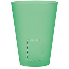 Vaso PP Reutilizable Eventos 300ml | Frontal Inferior | 25 x 35