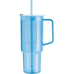 Vaso RPET con asa, tapa y pajita 1200ml | RIGHT HANDED UPPER | 40 x 80