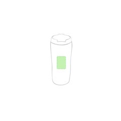 Vaso termo personalizado de acero inox. con tapa (400 ml) | En el cuerpo | 35 x 50