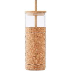 Vaso Vidrio y Tapa Pajita Bambú 450ml  | Bolsa | 60 x 100