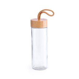 Vaso de cristal con tapa de bambú ecológico (420 ml)