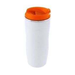 Vaso termo personalizado de acero inox. con tapa de colores (400 ml) Naranja
