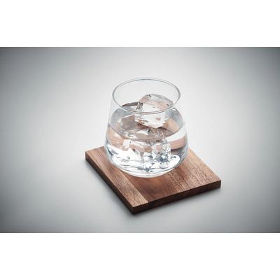 Vaso para licores con posavasos madera
