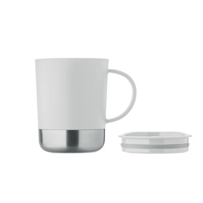 Vaso de PP 300 ml con base de acero y tapa