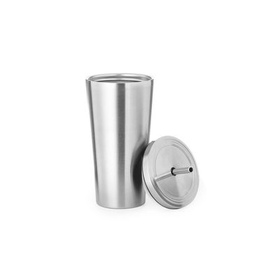 Vaso Térmico Inox Mate con Pajita Plat