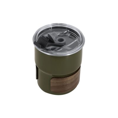Vaso de acero y madera
