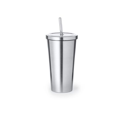 Vaso Térmico Inox Mate con Pajita