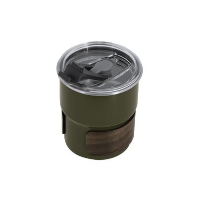 Vaso de acero y madera