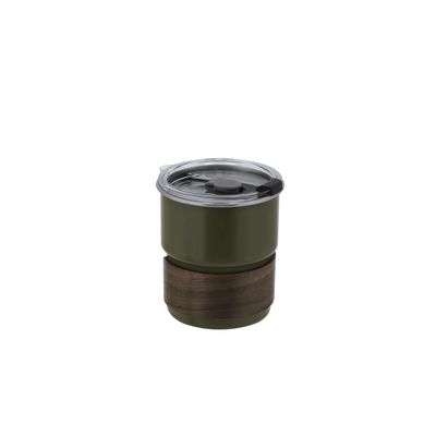 Vaso de acero y madera