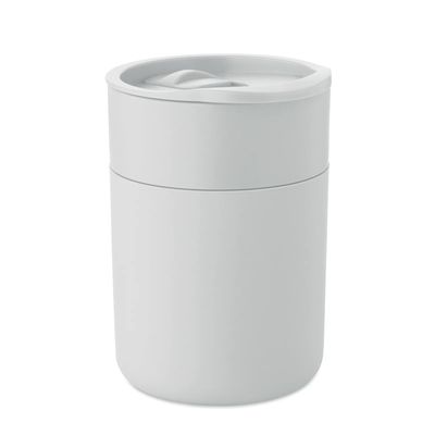 Vaso de PP 330ml con tapa Blanco