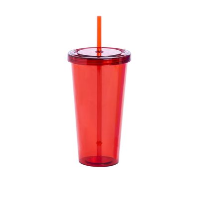 Vaso con pajita y tapa a rosca