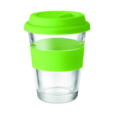 Vaso 350ml Cristal con Faja Silicona Lima