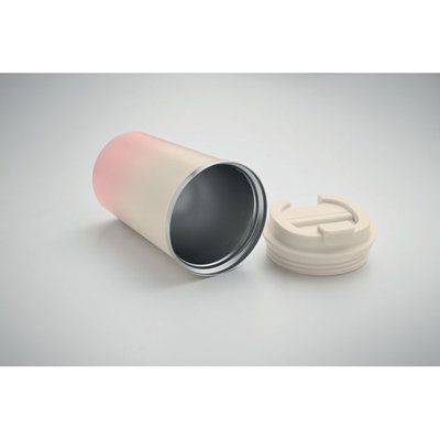 Vaso de acero con doble pared y tapa