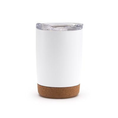 Vaso acero inox doble pared y base antideslizante Blanco