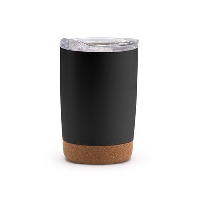 Vaso acero inox doble pared y base antideslizante Negro