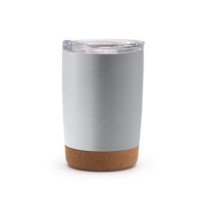 Vaso acero inox doble pared y base antideslizante Plata