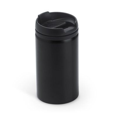 Vaso de acero inoxidable 290 ml con tapa Negro