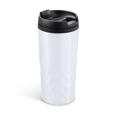 Vaso de acero inoxidable 310 ml con tapa Blanco