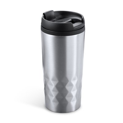 Vaso de acero inoxidable 310 ml con tapa Plata
