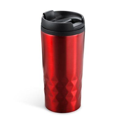 Vaso de acero inoxidable 310 ml con tapa Rojo Talla Única Adulto