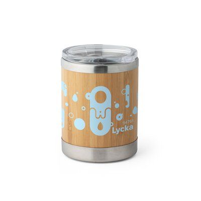 Vaso de acero inoxidable y bambú
