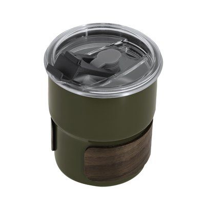 Vaso de acero y madera