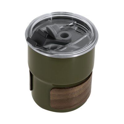 Vaso de acero y madera