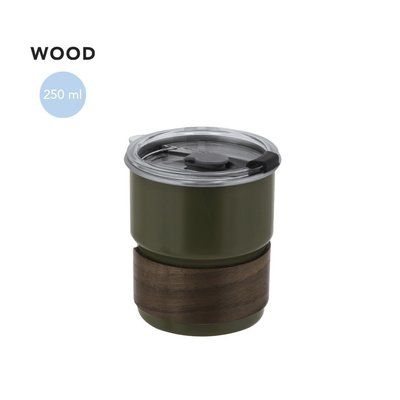 Vaso de acero y madera