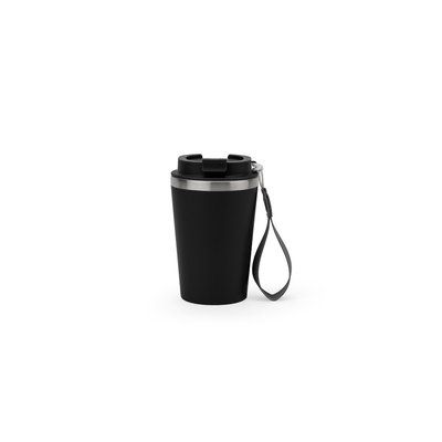 Vaso de acero con tapa hermética Negro