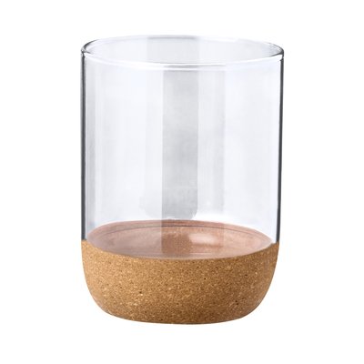 Vaso de cristal con base corcho 450 ml Trans