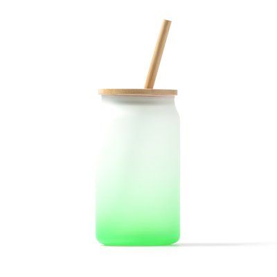 Vaso de cristal borosilicato degradado Verde Helecho