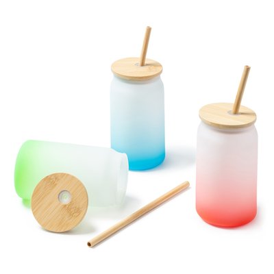 Vaso de cristal borosilicato degradado