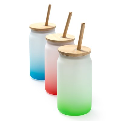 Vaso de cristal borosilicato degradado