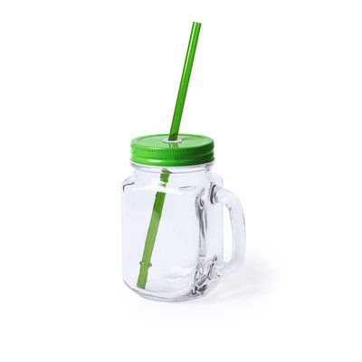 Vaso cristal con pajita y tapa de metal Ver