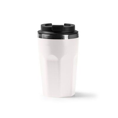 Vaso doble pared 400 ml con tapa y tapón Beige
