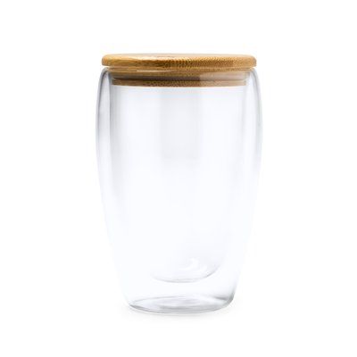Vaso de doble pared con tapa Transparente Talla Única Adulto