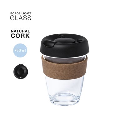 Vaso Ecológico de Cristal 350ml con tapa