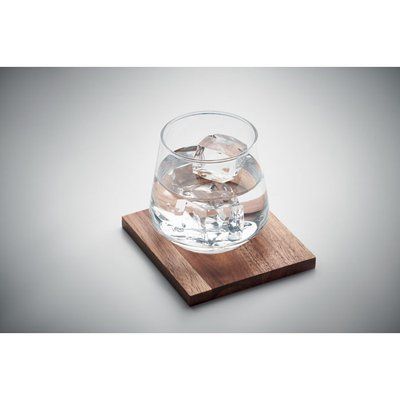 Vaso para licores con posavasos madera
