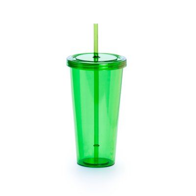 Vaso con pajita y tapa a rosca Ver