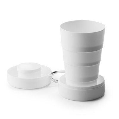 Vaso plegable con tapa y mosquetón 220 ml