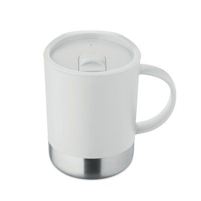 Vaso de PP 300 ml con base de acero y tapa