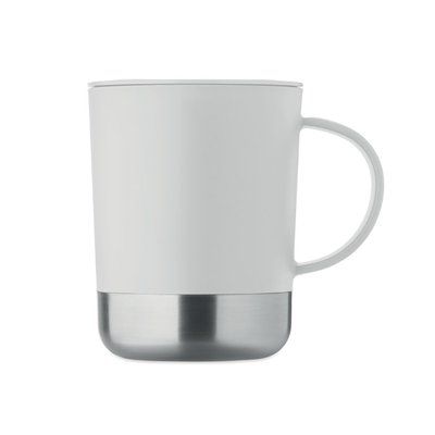 Vaso de PP 300 ml con base de acero y tapa