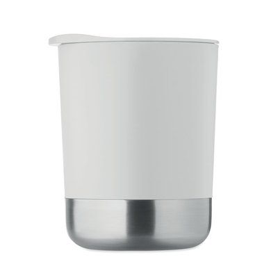 Vaso de PP 300 ml con base de acero y tapa