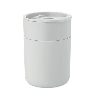 Vaso de PP 330ml con tapa Blanco