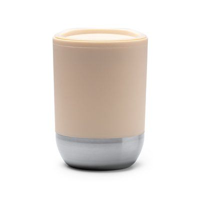 Vaso de PP reciclado doble pared y base acero Beige